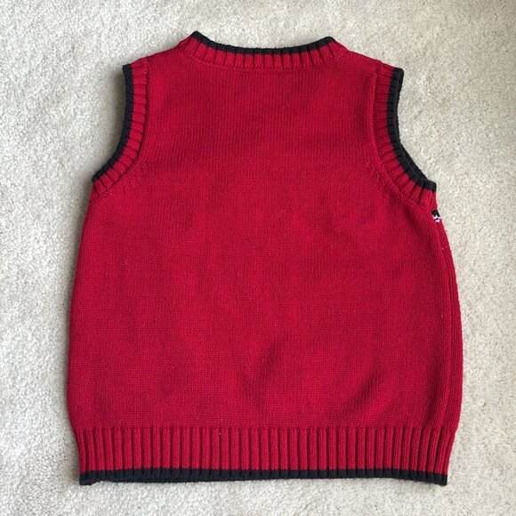 Izod Christmas Reindeer Snowflake Outfit Sweater Vest Shirt Pants Size 24 months - Picture 3 of 16